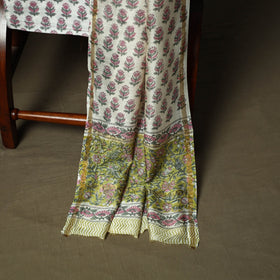 Chanderi silk hand block sanganeri print 3pc unstitched