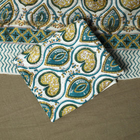 Chanderi silk hand block sanganeri print 3pc unstitched
