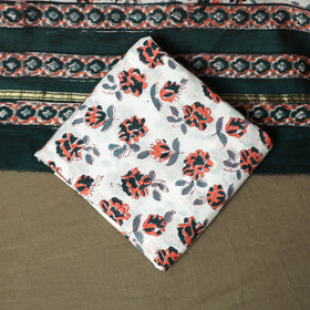 Chanderi silk hand block sanganeri print 3pc unstitched