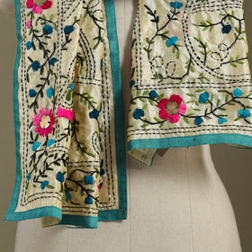 Buy Chanderi Silk Hand Embroidered Stole