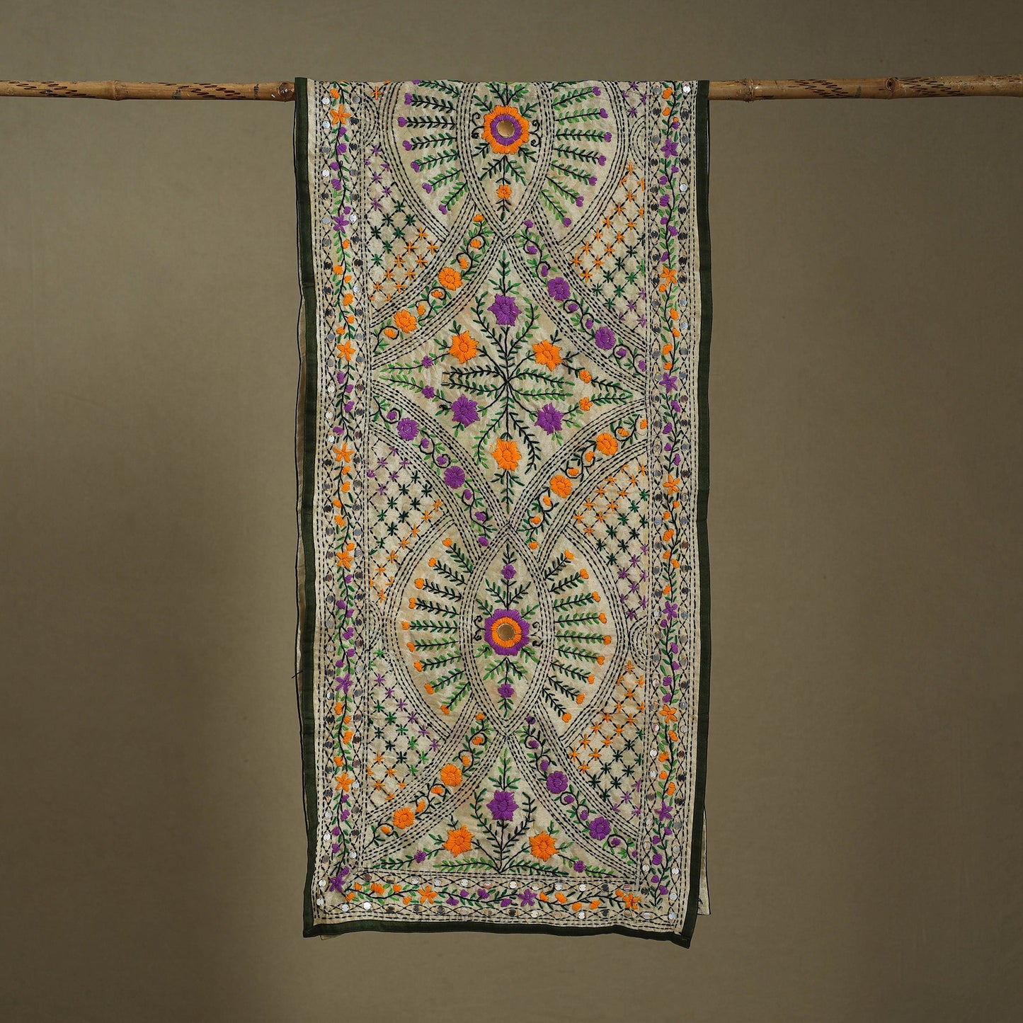 Buy Chanderi Silk Hand Embroidered Stole
