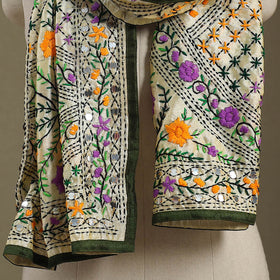 Buy Chanderi Silk Hand Embroidered Stole