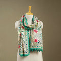 Green Chanderi Silk Hand Embroidered Stole
