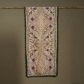 Green Chanderi Silk Hand Embroidered Stole