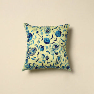 Chanderi silk hand embroidery cushion cover 15 - handcrafted