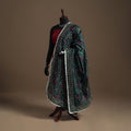 Green - chanderi silk hand embroidery phulkari dupatta 39