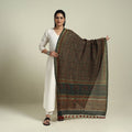 Buy Green Block Print Chanderi Silk Handloom Ajrakh Dupatta
