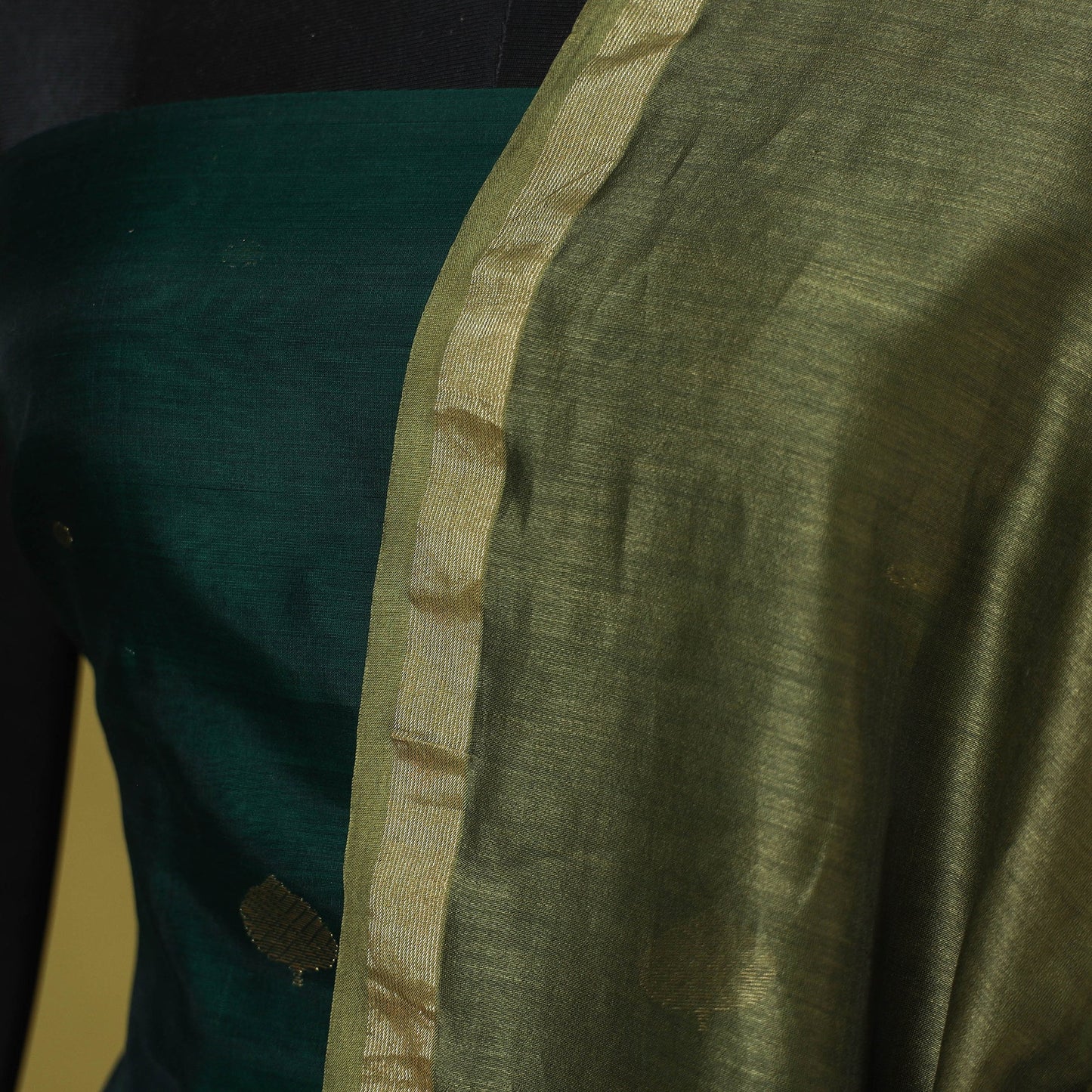 Green - chanderi silk handpainted pichwai dupatta 10