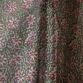 Green - chanderi silk sanganeri fabric 01 - handcrafted