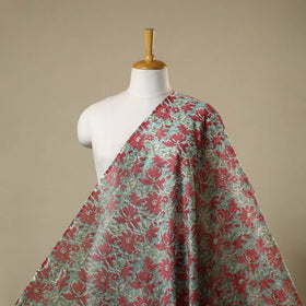 Green - chanderi silk sanganeri fabric 05 - handcrafted