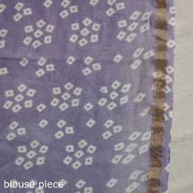 Block Print Chanderi Silk Sanganeri Saree with Zari Border