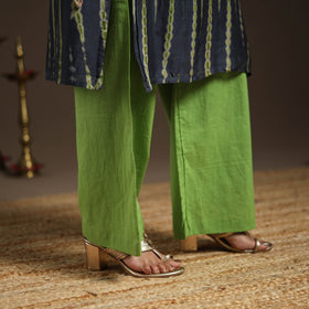 Green - chanderi silk shibori kurta set (set of 3) 09