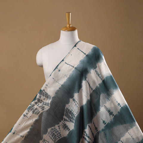Green - chanderi silk tie-dye shibori fabric 01