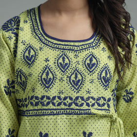  Chikankari Hand Embroidered Cotton Long Kurta for Women