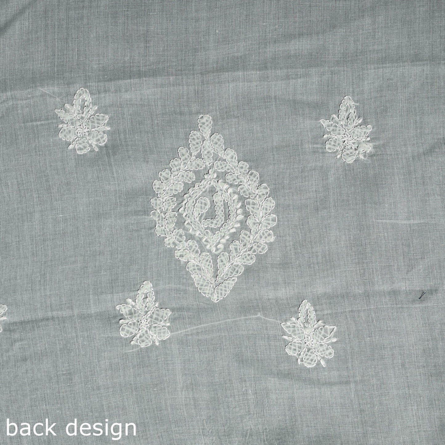 Green Chikankari with Parsi Style Embroidery Cotton Kurta Material