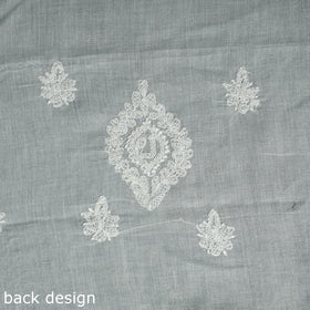 Green Chikankari with Parsi Style Embroidery Cotton Kurta Material