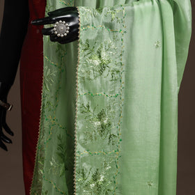 Chinon silk hand embroidered phulkari dupatta 07