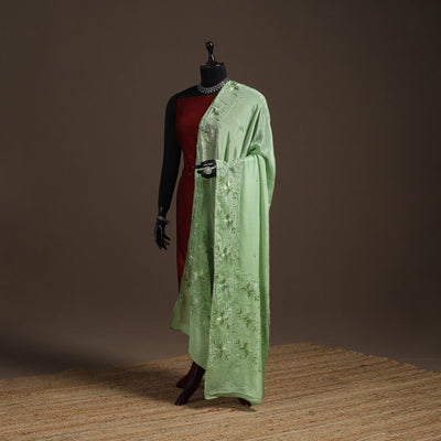 Chinon silk hand embroidered phulkari dupatta 07