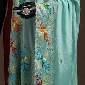 Chinon silk hand embroidered phulkari dupatta 08