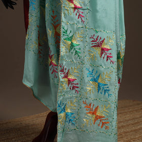 Chinon silk hand embroidered phulkari dupatta 08