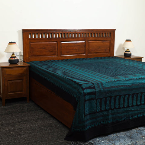 Green - cotton bagh double bed sheet (108 x 90 in) 17