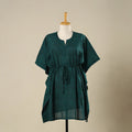 Green - cotton bagh kaftan with tie-up waist (medium) 03
