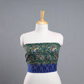 Shop Green Block Print Cotton Bagru Blouse Piece 