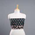 Green - cotton bagru blouse piece 03 - handcrafted