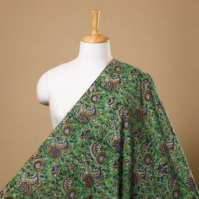 Green Block Print Cotton Bagru Fabric