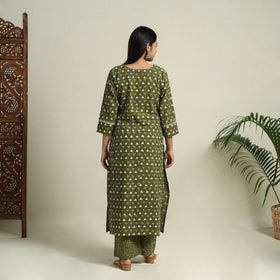 Buy Cotton Green Batik Print Kurta Set