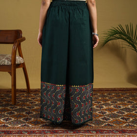 Buy Green Cotton Bengal Kantha Hand Embroidery Palazzo