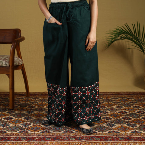 Buy Cotton Bengal Kantha Hand Embroidery Palazzo