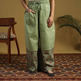 Buy Cotton Bengal Kantha Hand Embroidery Palazzo