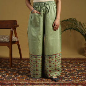 Buy Cotton Bengal Kantha Hand Embroidery Palazzo