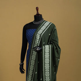 Green - cotton buti jacquard dupatta with thread border 03