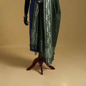 Green - cotton buti jacquard dupatta with thread border 43