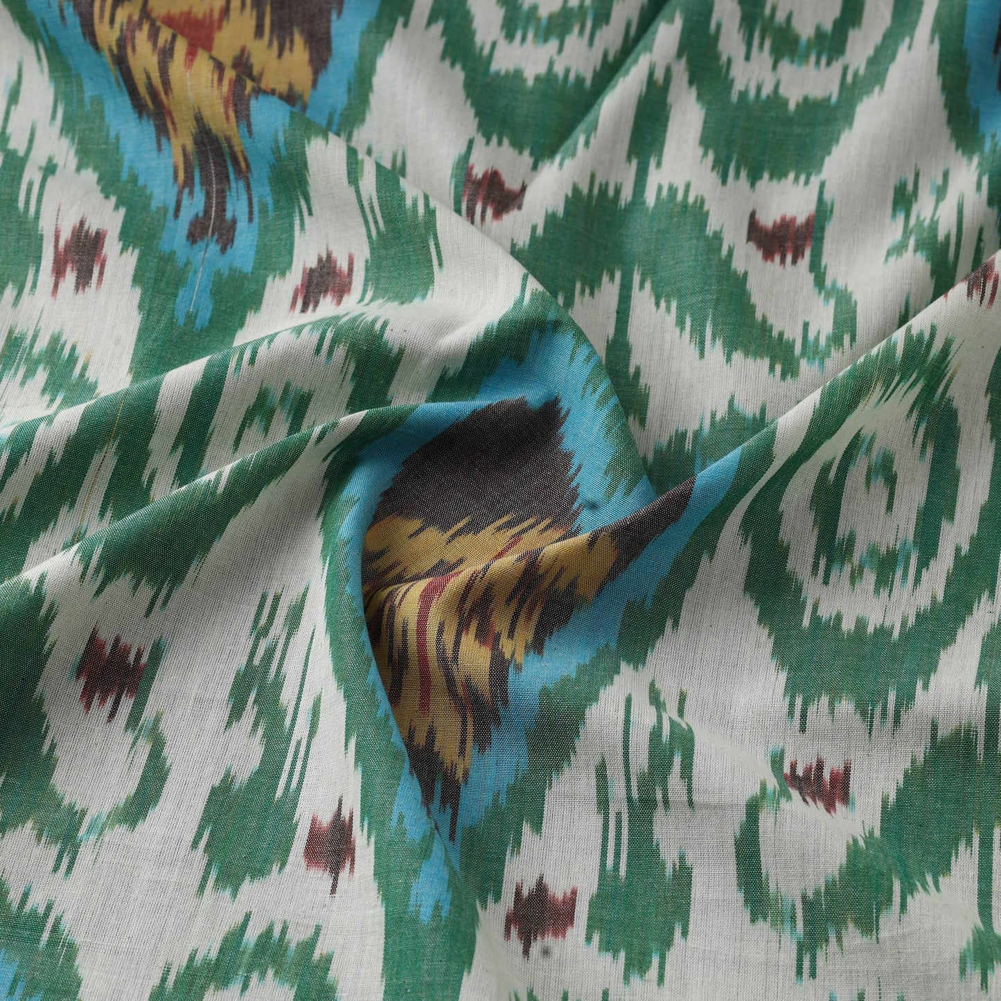 Orange - cotton central asian pochampally ikat fabric 32