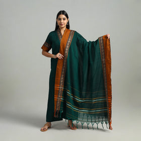  Green Cotton Dharwad Kurta Set with Palazzo & Dupatta