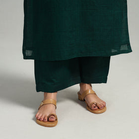  Green Cotton Dharwad Kurta Set with Palazzo & Dupatta