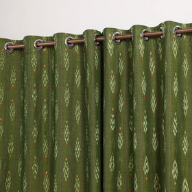 Green - cotton door pochampally ikat curtain (7 x 3 feet)