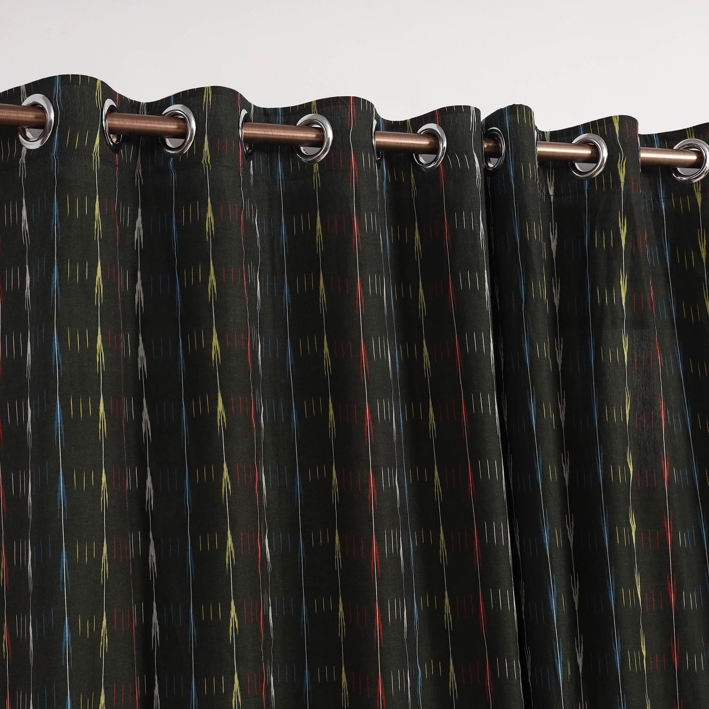 Green - cotton door pochampally ikat curtain (7 x 3 feet)