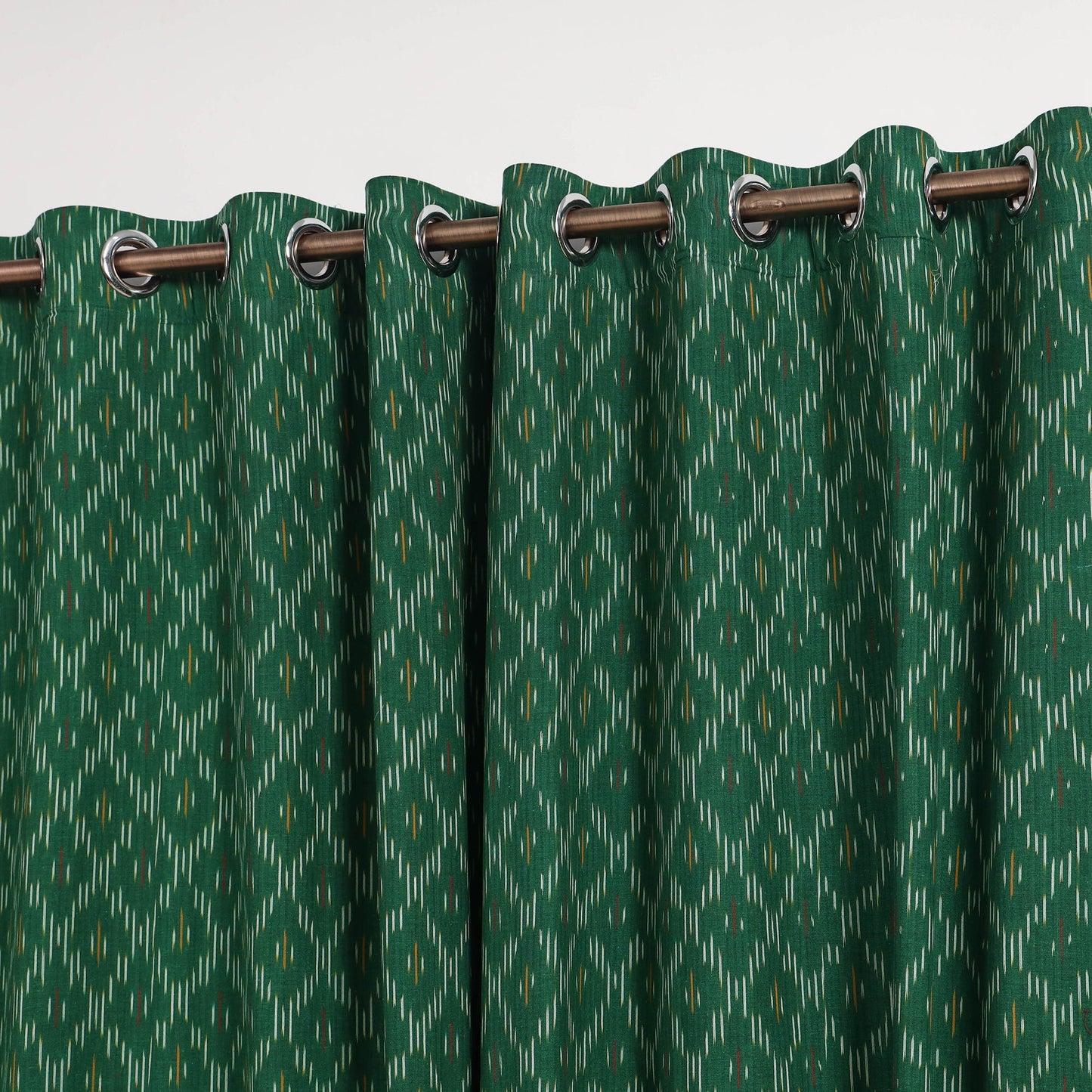 Green - cotton door pochampally ikat curtain (7 x 3 feet)