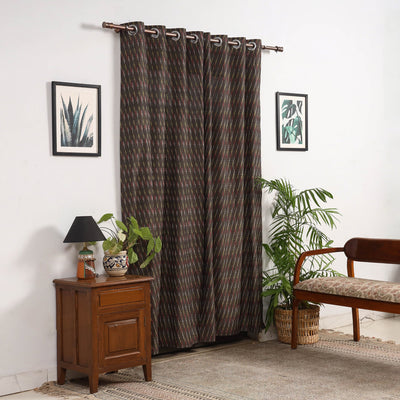 Green - cotton door pochampally ikat curtain (7 x 3 feet)