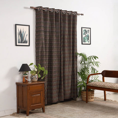 Green - cotton door pochampally ikat curtain (7 x 3 feet)