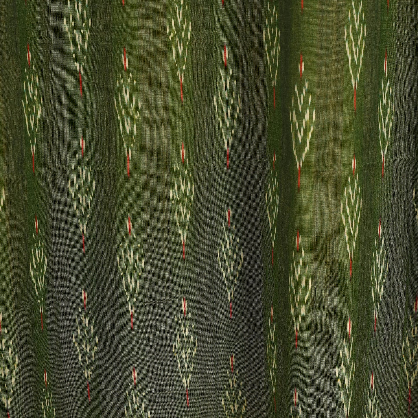 Green - cotton door pochampally ikat curtain (7 x 3 feet)