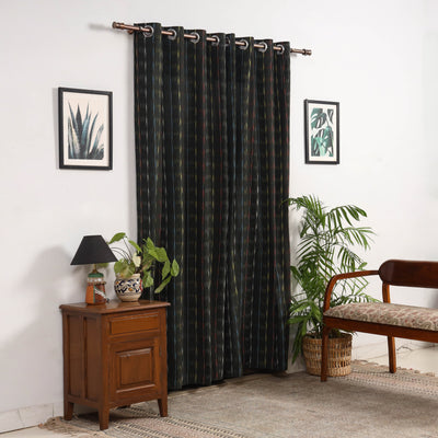 Green - cotton door pochampally ikat curtain (7 x 3 feet)