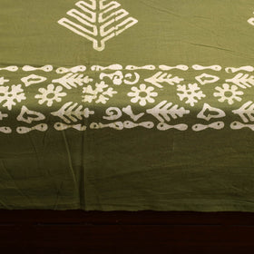 Buy Green Cotton Double Hand Batik Print Bed Sheet Set