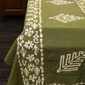 Buy Green Cotton Double Hand Batik Print Bed Sheet Set