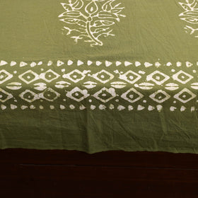 Buy Green Cotton Double Hand Batik Print Bed Sheet Set