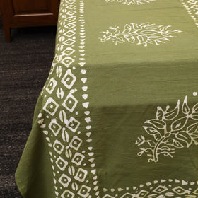Buy Green Cotton Double Hand Batik Print Bed Sheet Set
